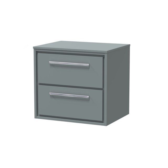 Balterley Framed Design Wall Hung 2 Drawer Vanity with Worktop Grey Monument Grey 557 x 605 x 460mm