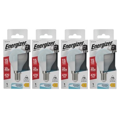 Energizer LED Golf Ball E14 470lm 4.2W 6500K (Daylight) Light Bulb - Pack of 4