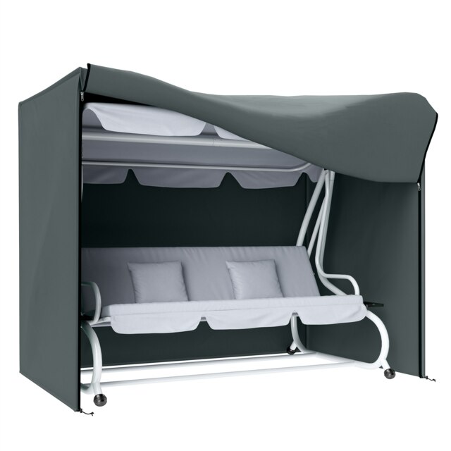 Outsunny 3 Seater Garden Swing Cover, Windproof and Anti-UV Grey