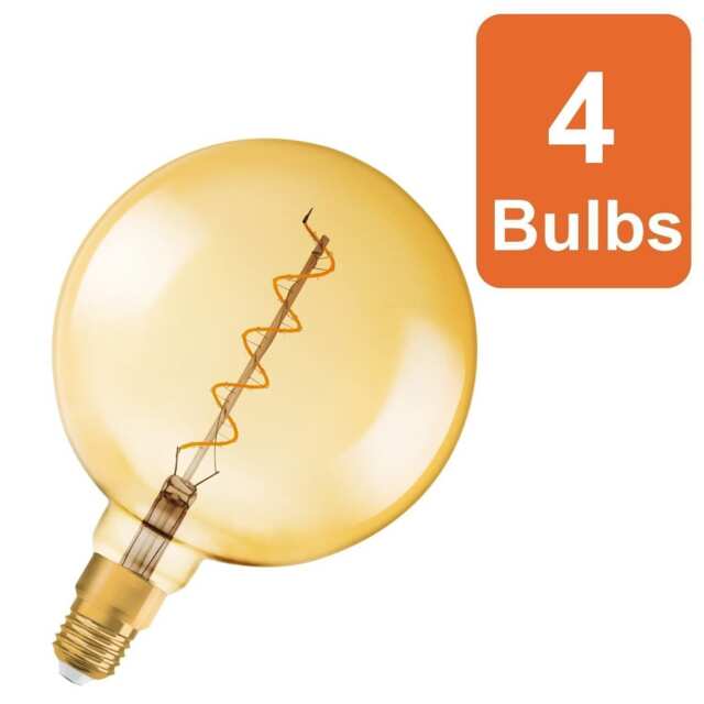 Osram Vintage 1906 Big Globe 28 Filament DIM Lamp 4W 820 Gold E27 4 Pack