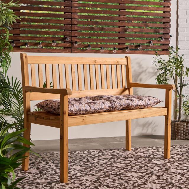OHS Tiles Print 2 Seater Outdoor Bench Cushion Garden Furniture Seat Multi Natural
