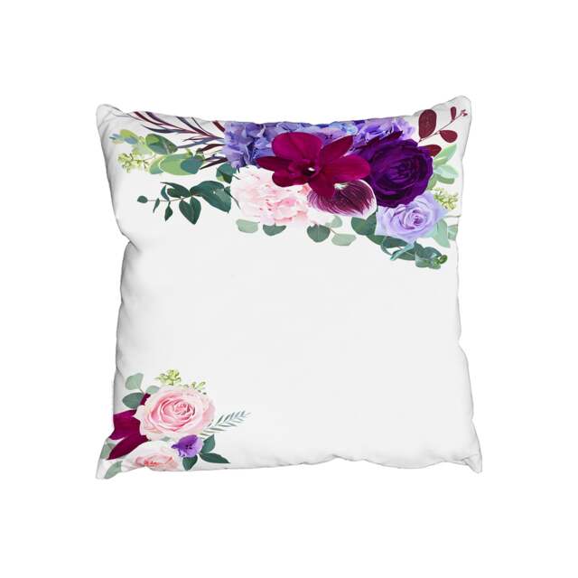 Cushions - Pink & Purple Roses (Cushion) Multi