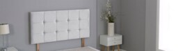 "White Plush Velvet Cube Headboard White 2FT6 Small Single 20""inch Headboard"