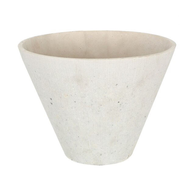 Interiors By Premier Textured Polyresin Round Edged Vase, Decorative Vessel, Ceramic-Style Container, Sculptural Decor Piece White
