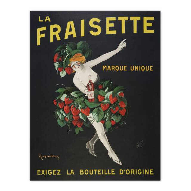 "Fraisinette Strawberry Liqueur Vintage Ad Vintage Wall Art Print 12x16"""