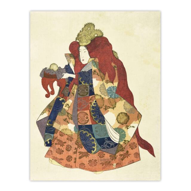 Sea God Riujin Japanese Kabuki Actor Kuniyoshi Huge Wall Art Print 18X24 In