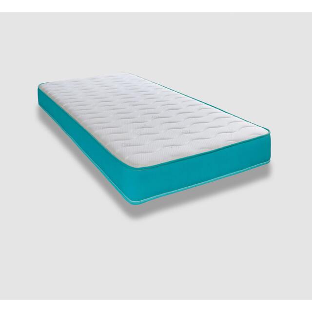 Coil Sprung Hybrid Mattress - Medium Soft Comfort, Cooltouch Breathable Cover Blue Double
