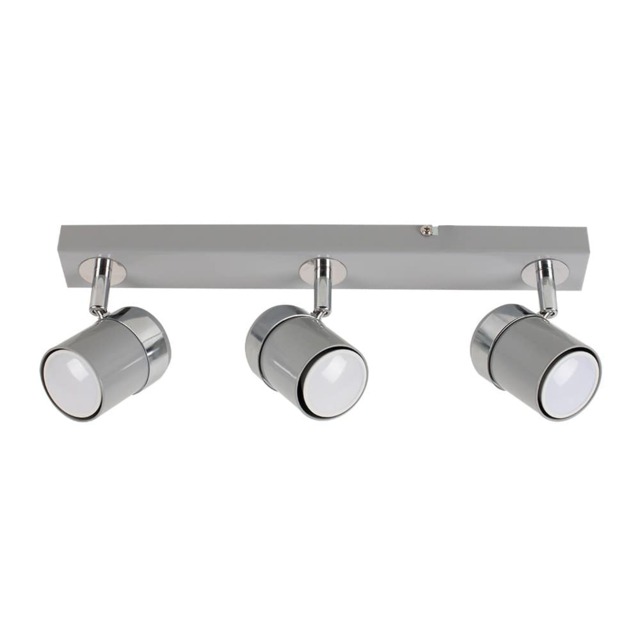 ValueLights Rosie 3 Way Grey Ceiling Bar Spotlight Grey