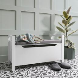 Olsen Storage Bench with Cushion in Classic White White One Size
