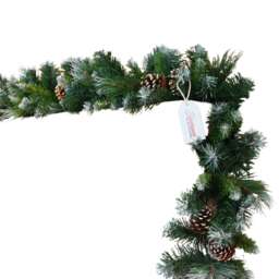 Pack of 4 x 2.7m (9ft) x 20cm Canadian Pine Christmas Garland Plain Green