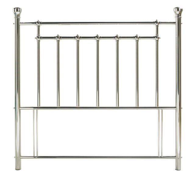 4ft6 Double Shiny High Polished Chrome Silver, Tall Metal Bed Headboard Bed Head End Chrome 4ft6 Double