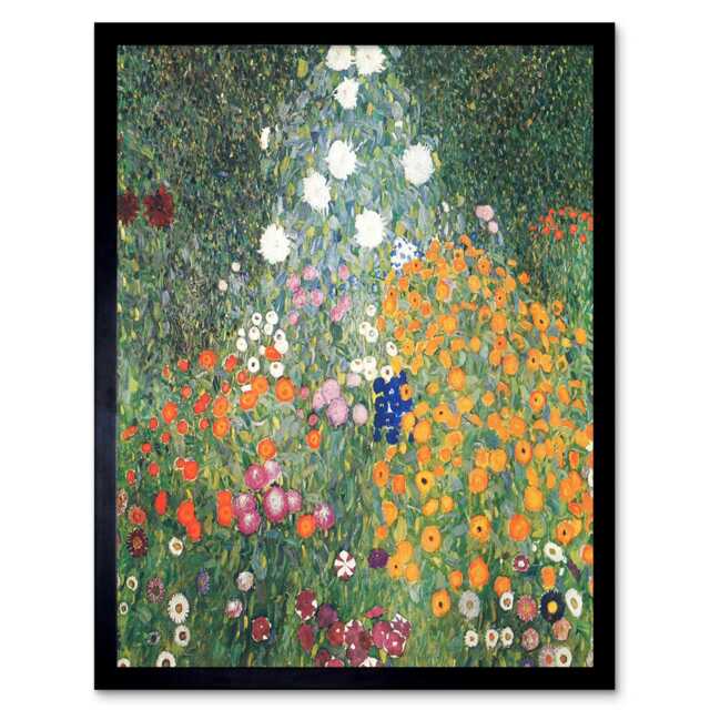 Gustav Klimt Flower Garden 1907 Old Master Painting Framed Wall Art Print