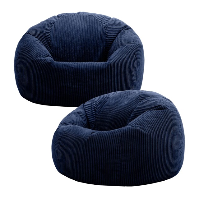 Kingston Classic Beanbag Corduroy Navy Blue Set of 2