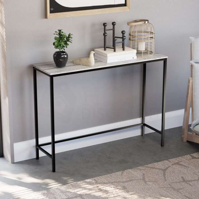 Vida Designs Brooklyn Console Table Hallway Shelf, Grey