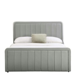 4ft6 Double Brushed Velvet Ottoman Bed Frame In Light Grey