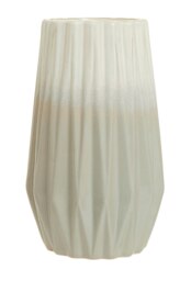 Orsina Sleek And Sturdy Small Grey White Ceramic Vase, Robust Pottery Vase, Decorative Vase For Artificial Flowers