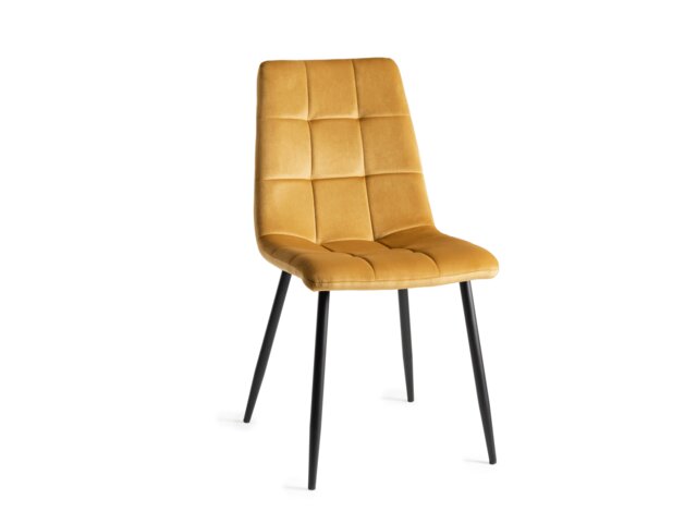 Bentley Designs - Mondrian - Dining Chair in Mustard Velvet (Pair)