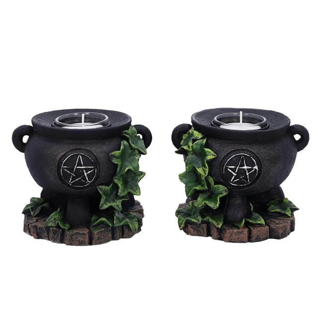 Nemesis Ivy Cauldron Candle Holder 11cm Set of 2 D5458T1 Multi