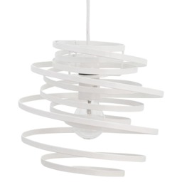White Metal Swirl Easy Fit Light Shade White Medium 1