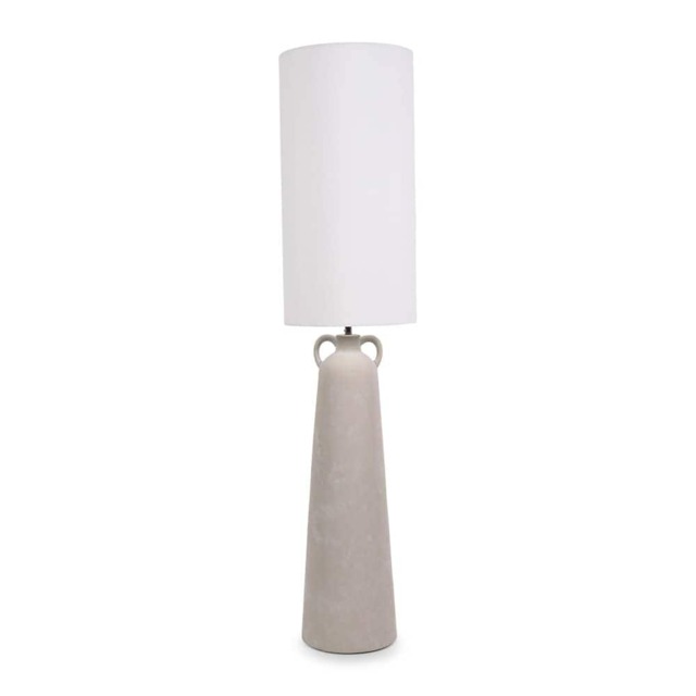 ValueLights Grayson Natural Cement Effect Ceramic Midi Floor Lamp