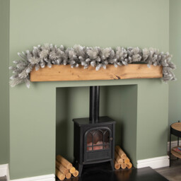 6ft (1.8m) Premier Lightly Flocked Grey Fir Christmas Garland with Mixed Tips
