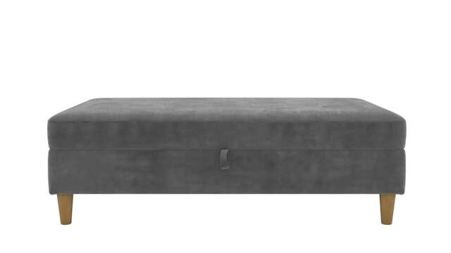 Hartford ottoman with storage in grey fabric Grey Grey