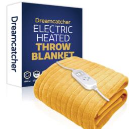 Dreamcatcher Electric Heated Fleece Blanket Throw 160x120cm - Gold