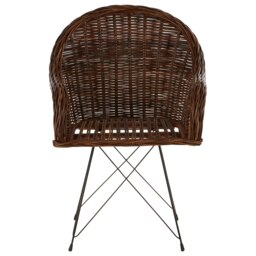 Orsina Natural Croco Rattan Chair, Easy to Clean Outdoor Chair, Arm & Backrest Rattan Armchair, Chair