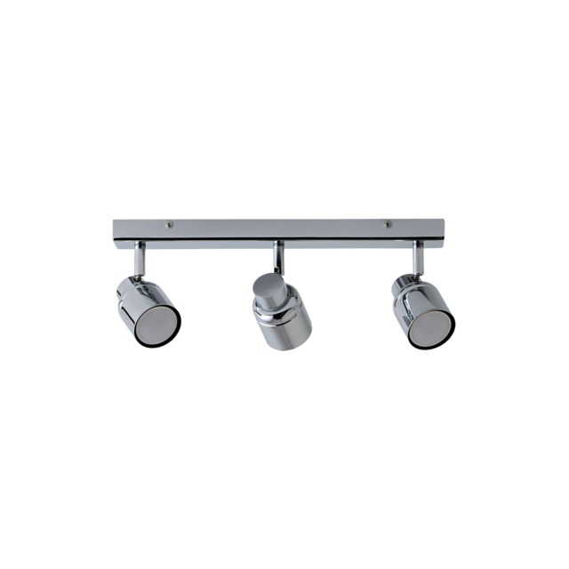ValueLights Benton Chrome IP44 Spotlight Bar Ceiling Light and Warm White Bulbs