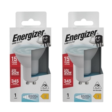 Energizer LED GU10 345lm 3.6W 6500K (Daylight) Light Bulb - Pack of 2