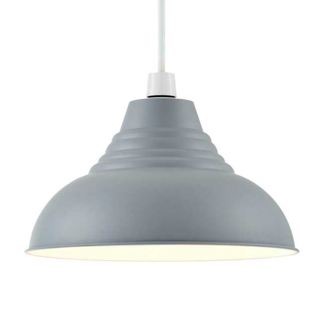 BHS Steel Diner Easy Fit Light Shade, Grey Grey Grey 1