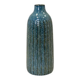 Tall Blue Ceramic Bottle Vase 37.5cm