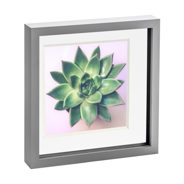 "Nicola Spring 10 x 10"" Photo Frame - Grey/White Mount - 3D Photo Frame Picture Frame Box Portrait Display Case (53 x 53cm)"