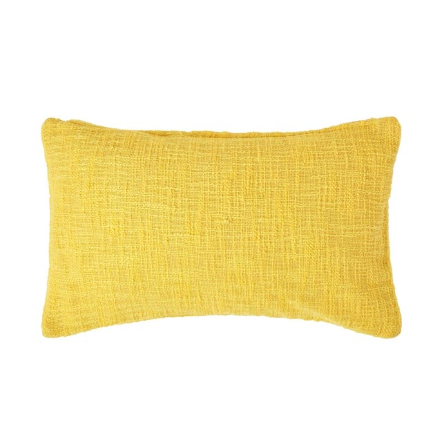 Homescapes Nirvana Cotton Yellow Rectangular Cushion Cover - 30 x 50 cm Yellow Yellow 30 x 50 cm