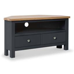 Farro Charcoal Grey 90cm Corner TV Unit - Fully Assembled - By Roseland Furniture