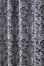 Harrow Lined Eyelet Jacquard Curtains 168cm x 228cm Navy Blue Blue