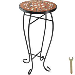 Balcony table with mosaic pattern 30x30x61.5cm Brown terracotta 1