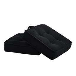 Groundlevel Outdoor Indoor Set Of 2 Seat Cushions Extra Comfort Versatile Soft Black