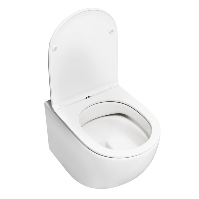 COSTWAY Wall Hung Toilet Ceramic Wall-Mounted Toilet Bowl & Toilet Seat-White
