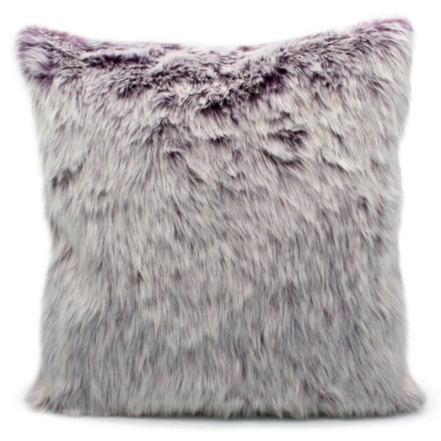 Luxury Faux Fur Cushion - 43cm x 43cm Purple 56 x 56cm