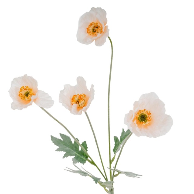 Hill Interiors Poppy Artificial Flower Spray White White One Size 1