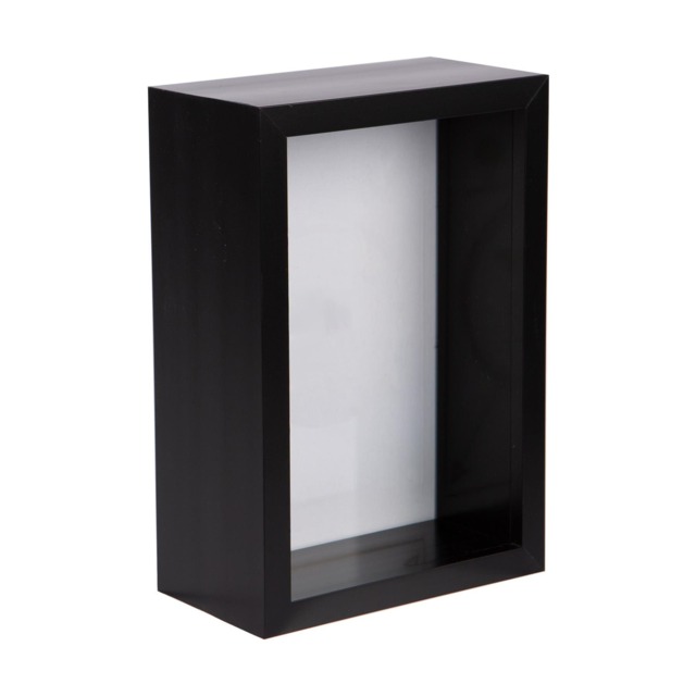 "Nicola Spring 4 x 6"" Deep Photo Frame - Black - 3D Deep Box Picture Frame Portrait Display Case (17.5 x 12.5cm)"