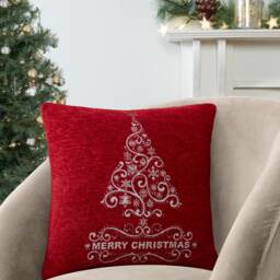 Portfolio Home Merry Christmas Tree Filled Cushion 43x43