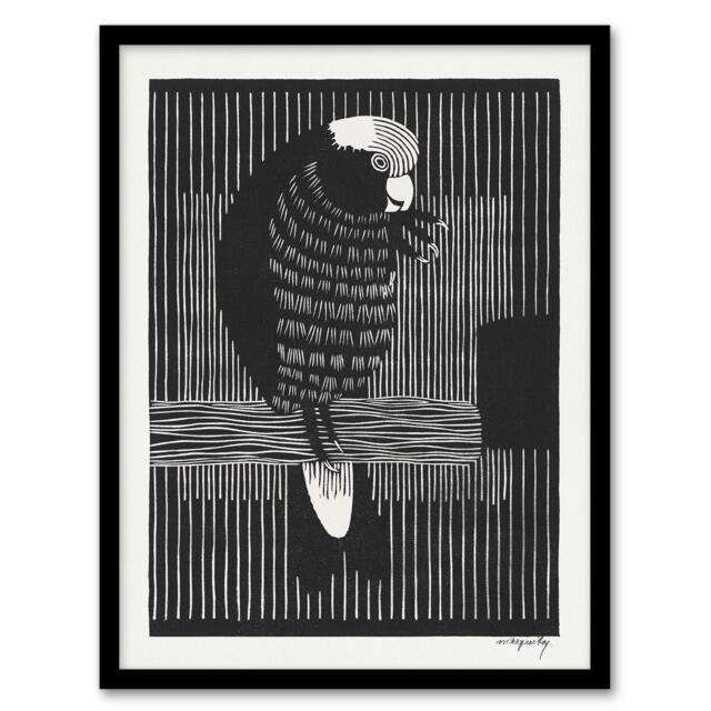 "Stylised Galah Cockatoo Bird De Mesquita Framed Wall Art Print 12X16"""