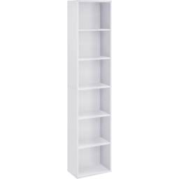 6-Tier Bookshelf Storage Unit for Home, Office and Bedroom, Modern Style, Cloud White