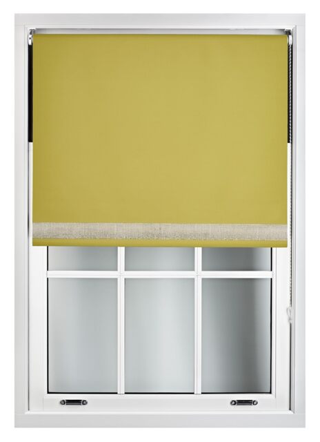 FURNISHED Thermal Blackout Roller Blinds with Diamante Edge Made to Measure Window Shade Green Green (W) 210cm x (L) 165cm