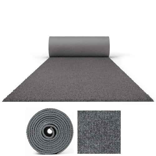 10 Metres Exhibition Quality Ribbed Heavy Duty Grey Carpet Runner 2 Metres Wide