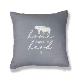 Filled Cushion Polyester - 45 x 45cm - Home is where the herd is