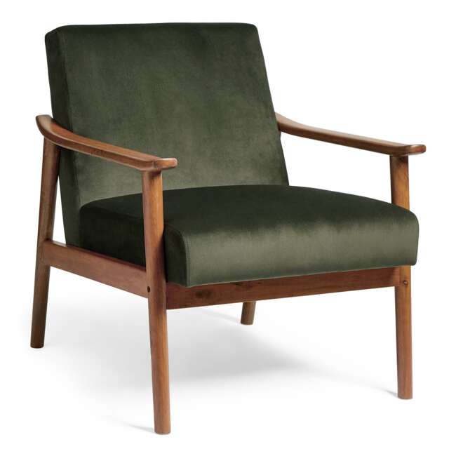 Spinningfield Fairfield Frame Forest Green Velvet Armchair
