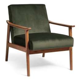 Spinningfield Fairfield Frame Forest Green Velvet Armchair